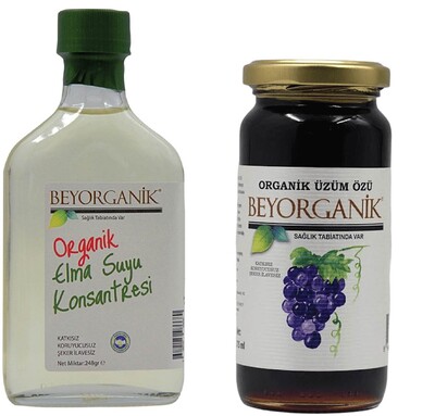 Beyorganik Organik Elma Suyu Konsantresi 245 gr ve Üzüm Özü 315 gr - 1