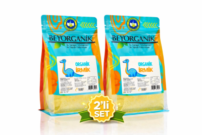 BEYORGANİK Organik İrmik 350 gr * 2 adet (700 gr) %100 Organik Buğday – Katkısız, Koruyucusuz, Bebek Ek Gıda İçin - 1