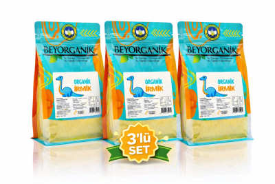 BEYORGANİK Organik İrmik 350 gr * 3 adet (1050 gr) %100 Organik Buğday – Katkısız, Koruyucusuz, Bebek Ek Gıda İçin - 1