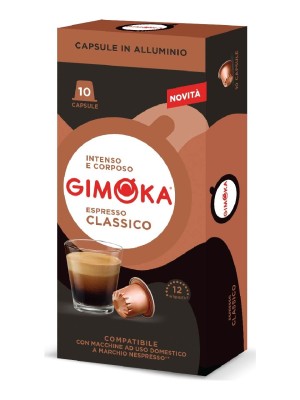 Gimoka Nespresso Uyumlu Alüminyum Kapsül Kahve Classic Espresso 10'lu - Yoğunluk 12