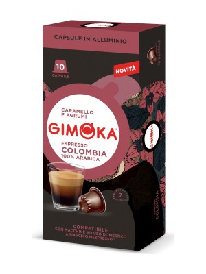 Gimoka Nespresso Uyumlu Alüminyum Kapsül Kahve Colombia 10'lu - Yoğunluk 7