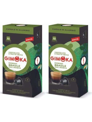 Gimoka Nespresso Uyumlu Alüminyum Kapsül Kahve Brasile 10'lu - Yoğunluk 8 (2 ADET)
