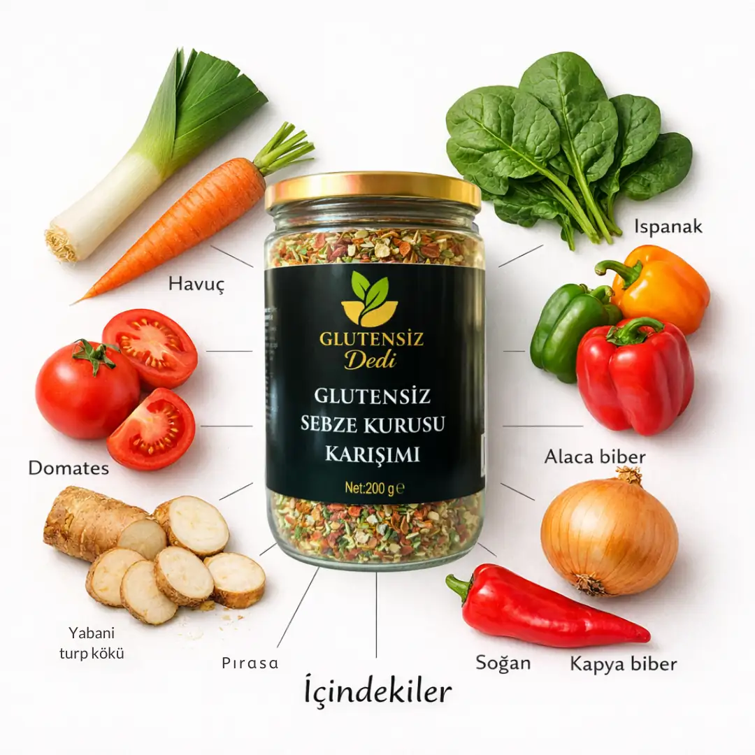 Glutensiz Sebze Kurusu Karışımı 200 g – Glutensiz Dedi - 2