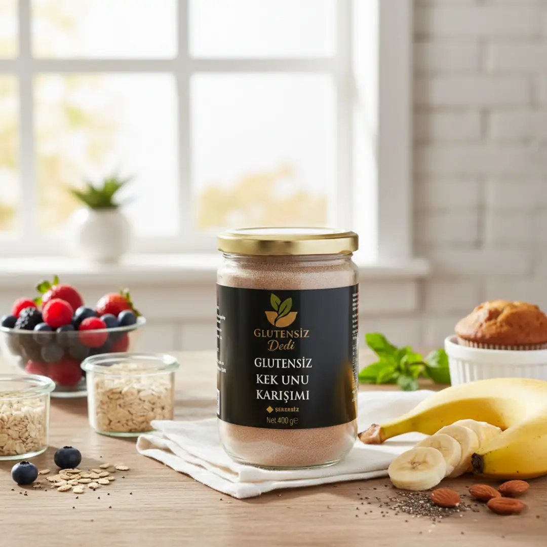 Glutensiz Şekersiz Kek Unu Karışımı 400 g – Glutensiz Dedi - 2