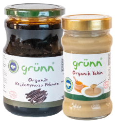 Grünn - Grünn Organik Tahin 300 gr + Keçiboynuzu Pekmezi 850 gr 