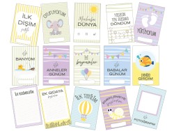 Mine Memory Bebek Anı Kartları 40 adet - Çiçekli - 5