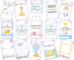 Mine Memory Bebek Anı Kartları 40 adet - Pembe - Mavi - 4