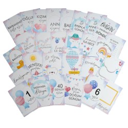 Mine Memory Bebek Anı Kartları 40 adet - Pembe - Mavi - 2