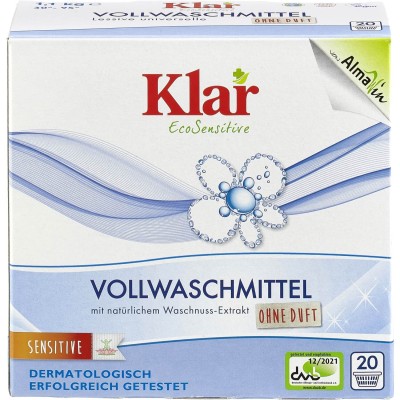 Klar Organik Çamaşır Makina Yıkama Tozu ( Beyaz + Renkli) 1,1 kg.