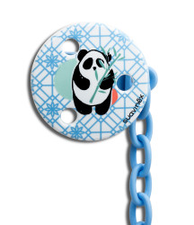 Suavinex - Suavinex Total Look Yuvarlak Emzik Zinciri Panda (Mavi)