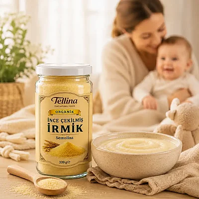Tellina Organik Bebek İrmiği 320 gr - İnce Çekilmiş - 4