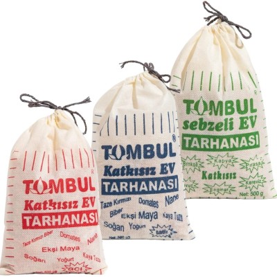Tombul Katkısız Ev Tarhanası Aile Paketi Sebzeli - Tatlı - Acılı (3* 500 gr )