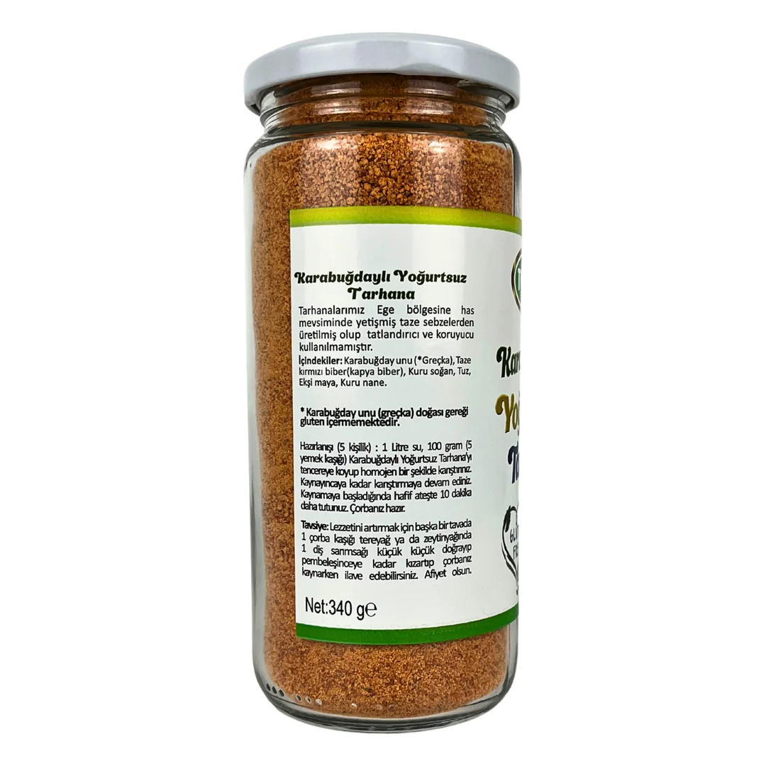Tombul Karabuğday Unlu Yoğurtsuz (VEGAN) Tarhana 340 gr cam ambalaj