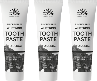 Urtekram Aktif Kömürlü Diş Macunu – Florürsüz Doğal Beyazlatıcı Bakım - 3 x 75 ml
