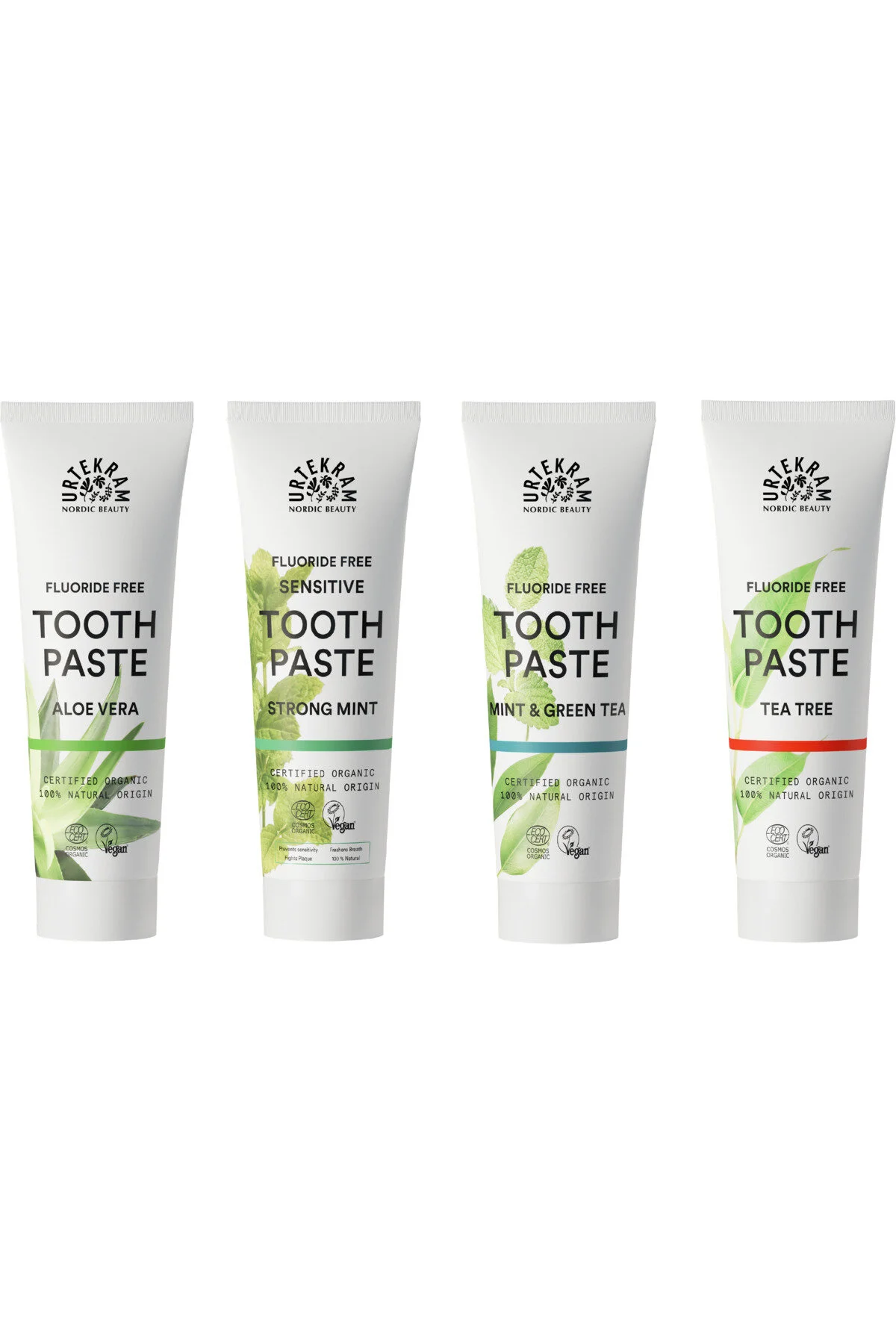 Urtekram Doğal Diş Macunu Seti 4x75 ml (Aloe Vera + Yoğun Nane + Yeşil Çay + Çay Ağacı)