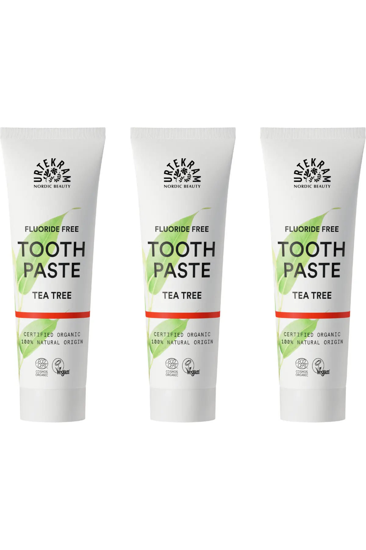 Urtekram - Urtekram Organik Çay Ağacı Özlü Diş Macunu 3'lü Avantaj Paketi (3 x 75 ml)