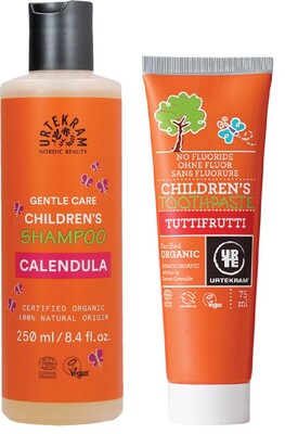 Urtekram Çocuk Şampuanı 250 ml + Çocuk Diş Macunu Tutti Frutti 75 ml